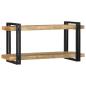 Preview: Wandregal 90x33x45 cm Raues Massivholz Mango