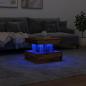 Preview: Couchtisch mit LED-Leuchten Altholz-Optik 50x50x40 cm