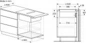 Preview: Bosch PVQ711H26E EEK: B Induktionskochfeldabzug, 70 cm breit, 500 m³/h, DirectSelect, Combi Zone, Kindersicherung, Rahmenlos aufliegend
