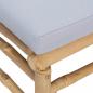 Preview: Garten-Mittelsofa mit Hellgrauen Kissen Bambus