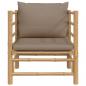 Preview: Gartensessel mit Taupe Kissen Bambus