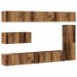 Preview: 7-tlg. TV-Schrank-Set Wandmontage Altholz-Optik Holzwerkstoff