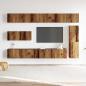 Preview: 7-tlg. TV-Schrank-Set Wandmontage Altholz-Optik Holzwerkstoff