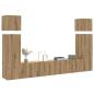 Preview: ARDEBO.de - 8-tlg. TV-Schrank-Set Wandmontage Artisan-Eiche Holzwerkstoff