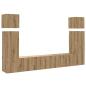 Preview: 8-tlg. TV-Schrank-Set Wandmontage Artisan-Eiche Holzwerkstoff