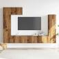 Preview: 5-tlg. TV-Schrank-Set Wandmontage Altholz-Optik Holzwerkstoff