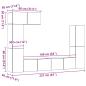 Preview: 5-tlg. TV-Schrank-Set Wandmontage Altholz-Optik Holzwerkstoff