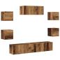 Preview: 5-teiliges TV-Schrank-Set Wandmontage aus altem Holz