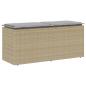 Preview: ARDEBO.de - Gartenbank mit Kissen Beige 110x40x44 cm Poly Rattan