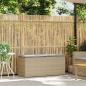 Preview: Gartenbank mit Kissen Beige 110x40x44 cm Poly Rattan