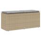 Preview: Gartenbank mit Kissen Beige 110x40x44 cm Poly Rattan