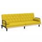 Preview: ARDEBO.de - Schlafsofa mit Armlehnen Hellgelb Stoff