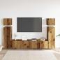Preview: 8-tlg. TV-Schrank-Set Wandmontage Altholz-Optik Holzwerkstoff
