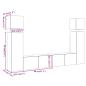 Preview: 8-tlg. TV-Schrank-Set Wandmontage Altholz-Optik Holzwerkstoff