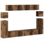 Preview: 8-tlg. TV-Schrank-Set Wandmontage Altholz-Optik Holzwerkstoff