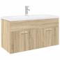 Preview: Waschbeckenunterschrank mit Einbaubecken Sonoma-Eiche