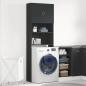 Preview: Waschmaschinenschrank Schwarz 64x24x190 cm Holzwerkstoff