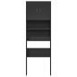 Preview: Waschmaschinenschrank Schwarz 64x24x190 cm Holzwerkstoff