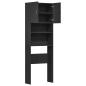 Preview: Waschmaschinenschrank Schwarz 64x24x190 cm Holzwerkstoff