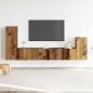 Preview: 4-tlg. TV-Schrank-Set Wandmontage Altholz-Optik Holzwerkstoff