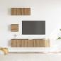 Preview: 4-tlg. TV-Schrank-Set Wandmontage Artisan-Eiche Holzwerkstoff