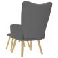 Preview: Relaxsessel mit Hocker Dunkelgrau Stoff
