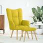 Preview: Relaxsessel mit Hocker Hellgelber Stoff