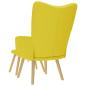 Preview: Relaxsessel mit Hocker Hellgelber Stoff