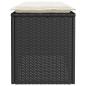 Preview: Gartenbank mit Kissen Schwarz 110x40x44 cm Poly Rattan