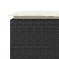 Preview: Gartenbank mit Kissen Schwarz 110x40x44 cm Poly Rattan