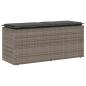 Preview: ARDEBO.de - Gartenbank mit Kissen Grau 110x40x44 cm Poly Rattan