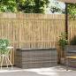 Preview: Gartenbank mit Kissen Grau 110x40x44 cm Poly Rattan