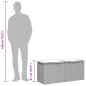Preview: Gartenbank mit Kissen Grau 110x40x44 cm Poly Rattan