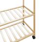 Preview: Kleiderständer mit Ablagen und Rollen 90x40x179,5 cm Bambus