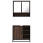 Preview: 2-tlg. Badmöbel-Set Braun Eichen-Optik Holzwerkstoff