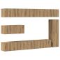 Preview: 7-tlg. TV-Schrank-Set Wandmontage Artisan-Eiche Holzwerkstoff