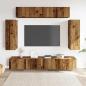 Preview: 6-tlg. TV-Schrank-Set Wandmontage Altholz-Optik Holzwerkstoff