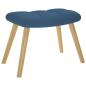 Preview: Relaxsessel mit Hocker Blau Stoff