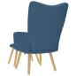 Preview: Relaxsessel mit Hocker Blau Stoff