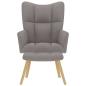 Preview: Relaxsessel mit Hocker Taupe Stoff