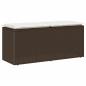 Preview: ARDEBO.de - Gartenbank mit Kissen Braun 110x40x44 cm Poly Rattan