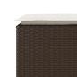 Preview: Gartenbank mit Kissen Braun 110x40x44 cm Poly Rattan