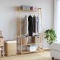 Preview: Kleiderständer mit Ablagen 110x40x180 cm Bambus