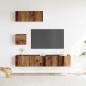 Preview: 4-tlg. TV-Schrank-Set Wandmontage Altholz-Optik Holzwerkstoff