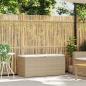 Preview: Gartenbank mit Kissen Beige 110x40x44 cm Poly Rattan