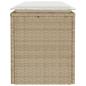 Preview: Gartenbank mit Kissen Beige 110x40x44 cm Poly Rattan