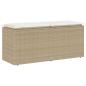 Preview: Gartenbank mit Kissen Beige 110x40x44 cm Poly Rattan