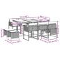 Preview: 11-tlg. Garten-Essgruppe mit Kissen Grau Poly Rattan