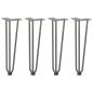 Preview: Haarnadelbeine 4 Stk. Naturstahl 42 cm Massivstahl