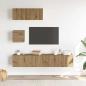 Preview: 4-tlg. TV-Schrank-Set Wandmontage Artisan-Eiche Holzwerkstoff